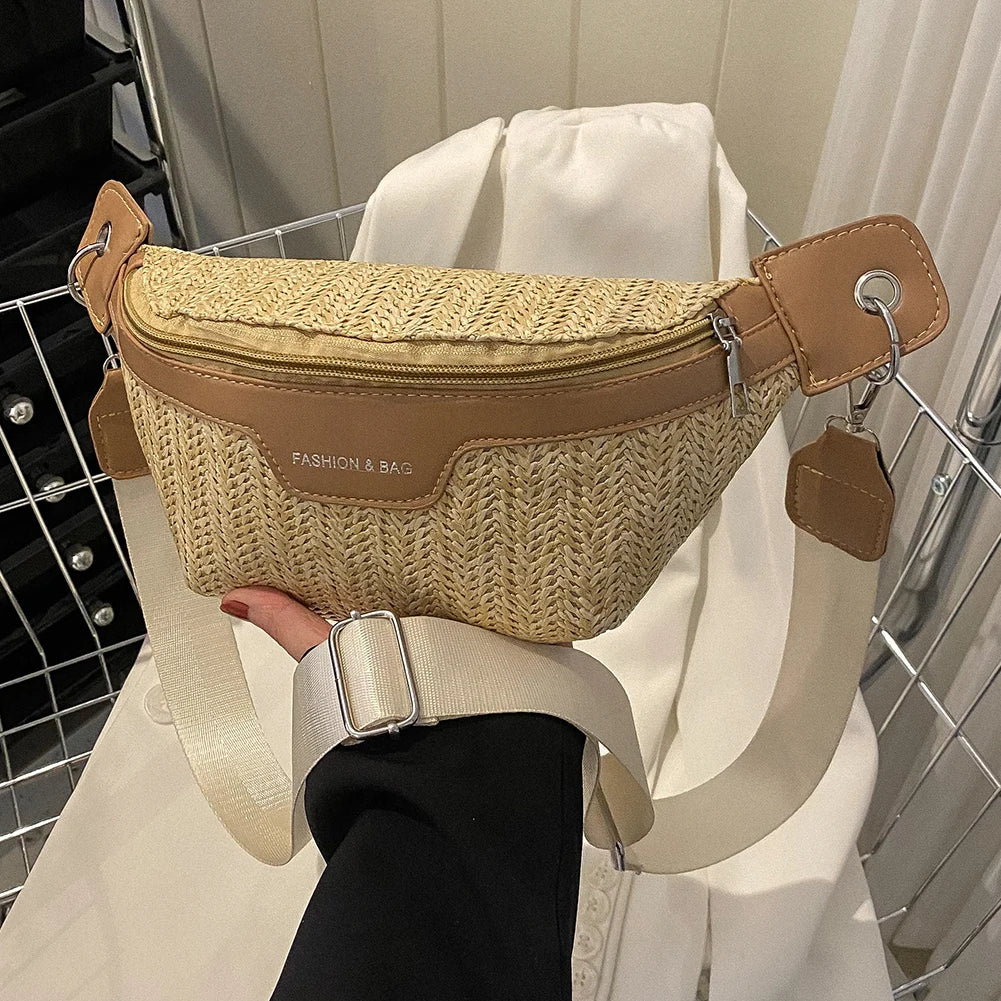 Women’s Summer Straw Chest Crossbody Bag